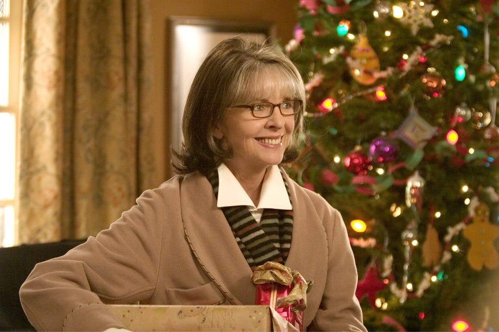 diane keaton in the family stone with a christmas tree in the background